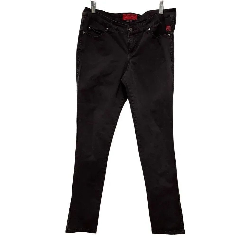 Tripp NYC Skinny Jeans Womens 14R Black Goth T Pockets Slimming Stretchy Skulls